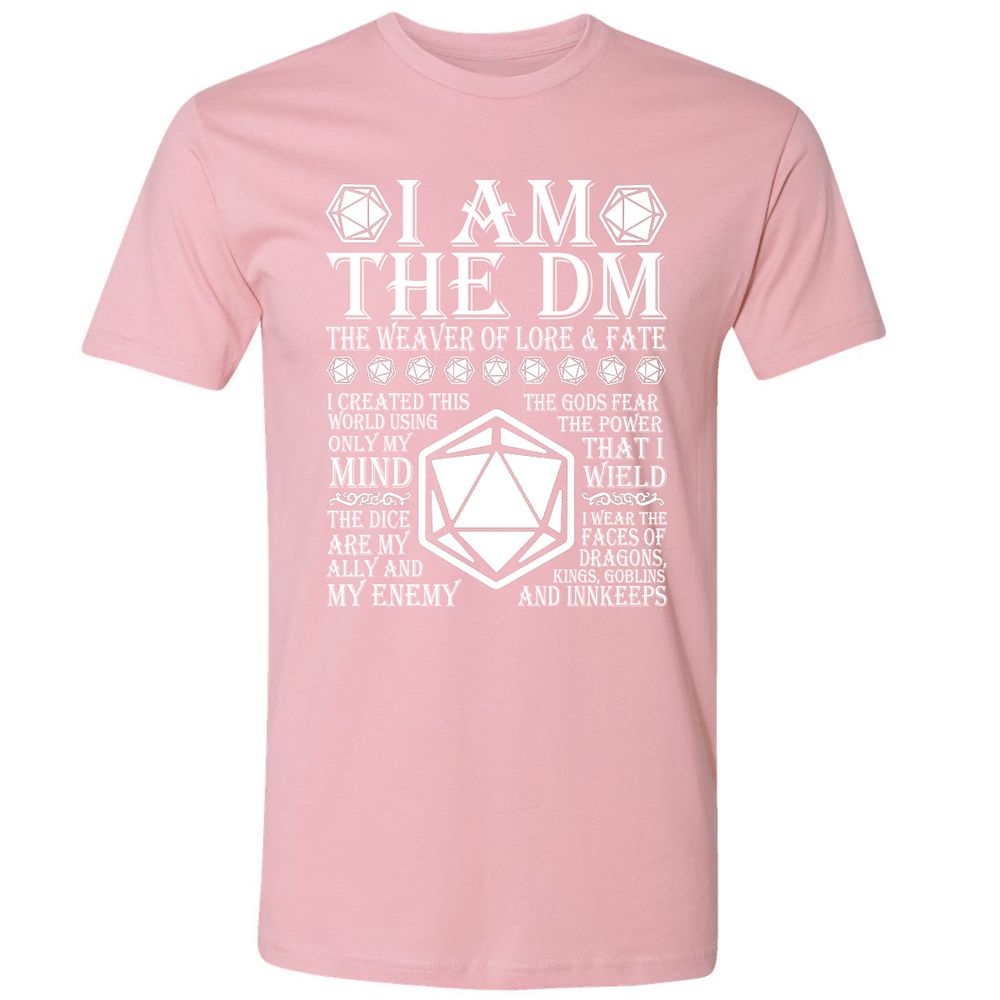 I Am The DM The Weaver Of Lore And Fate Premium Unisex T-Shirt - Light Pink - 3