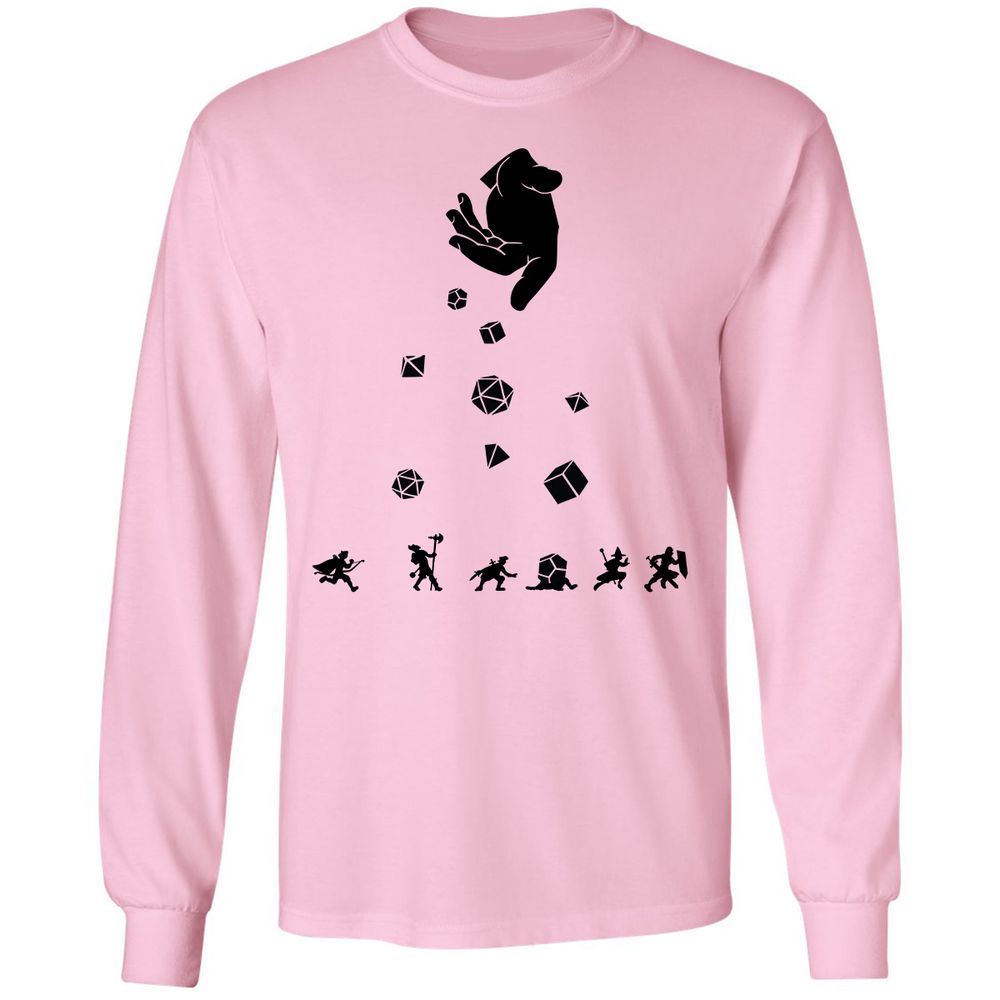 Rocks Fall, Everyone Dice Long Sleeve T-Shirt - Light Pink - 3
