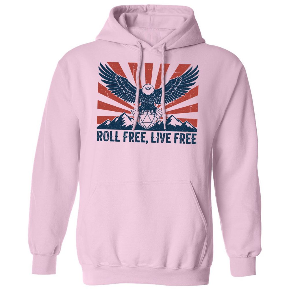 Roll Free, Live Free Classic Unisex Hoodie - Light Pink - 3