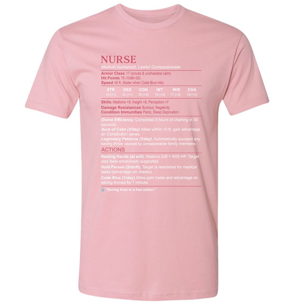 Nurse Stats 3 Premium Unisex T-Shirt - Light Pink - 3