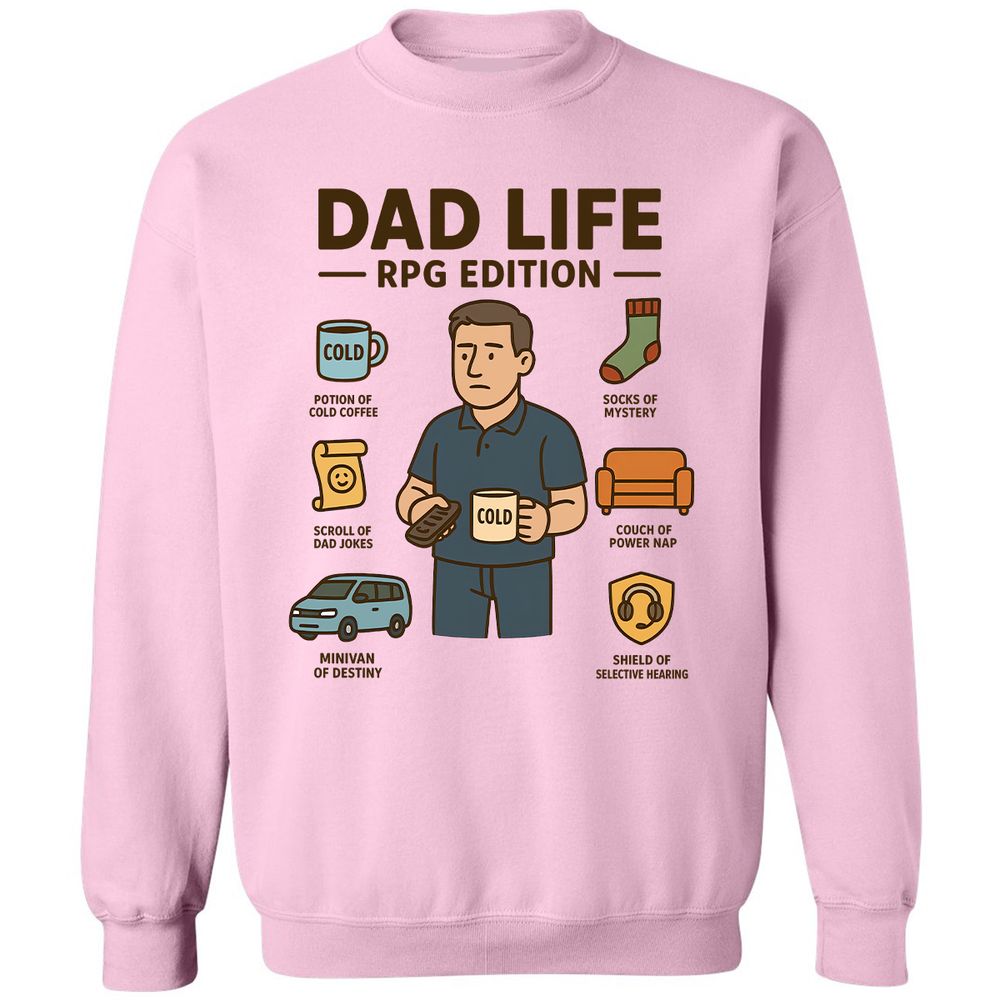 Dad Life RPG Edition Classic Unisex Sweatshirt - Light Pink - 3