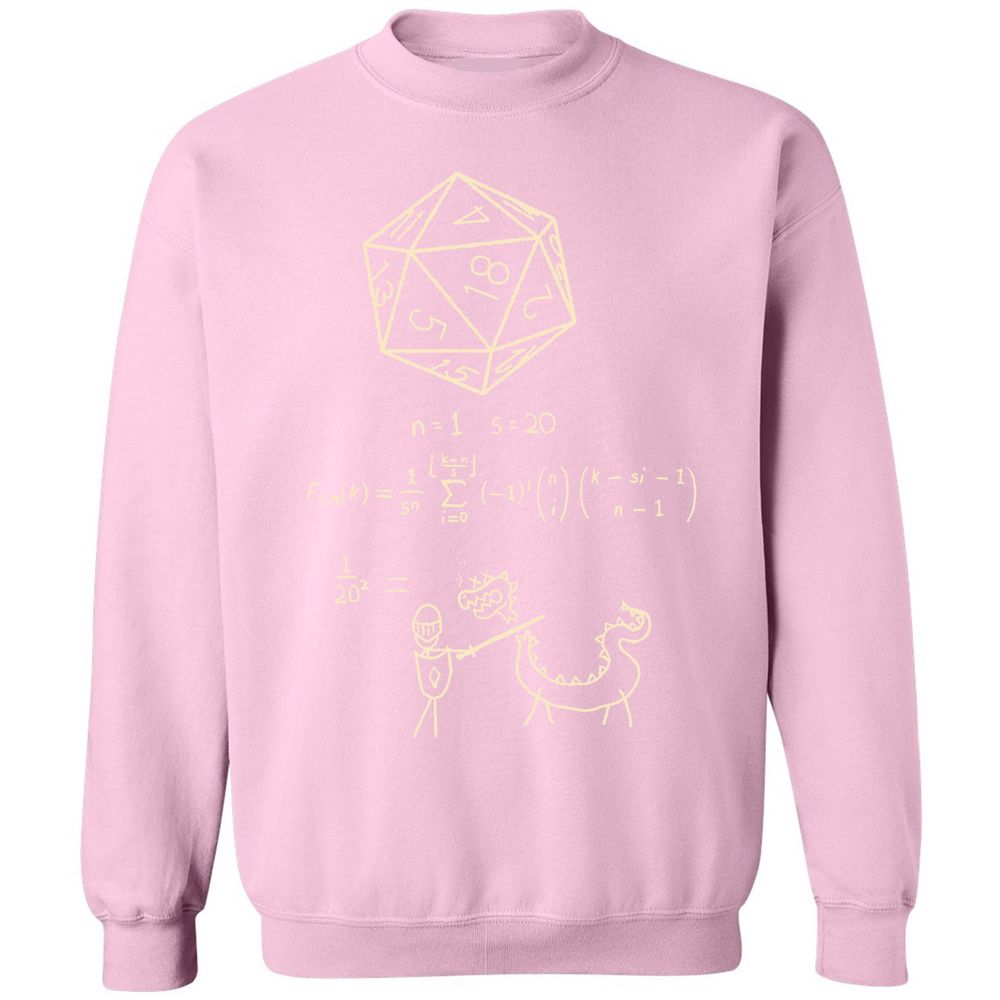 Science Of20 Sided Dice Classic Unisex Sweatshirt - Light Pink - 3