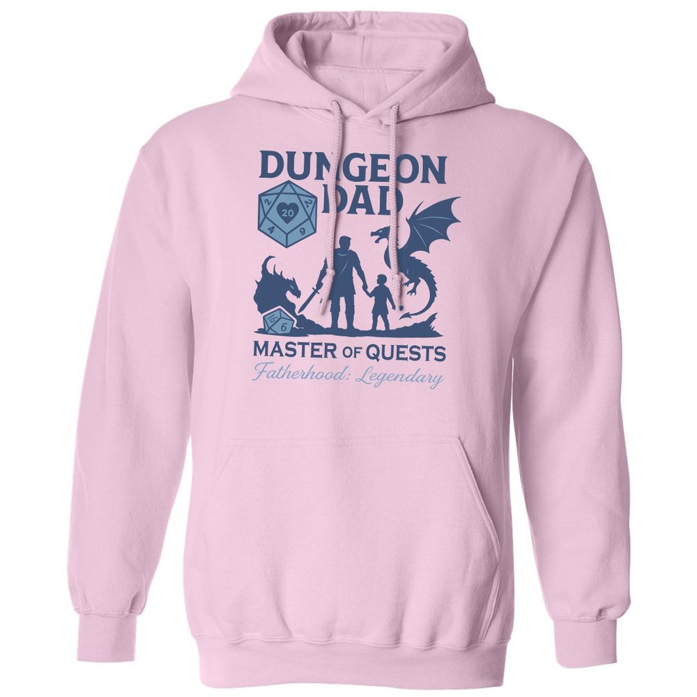 Dungeon Dad Master Of Quests Classic Unisex Hoodie - Light Pink - 3
