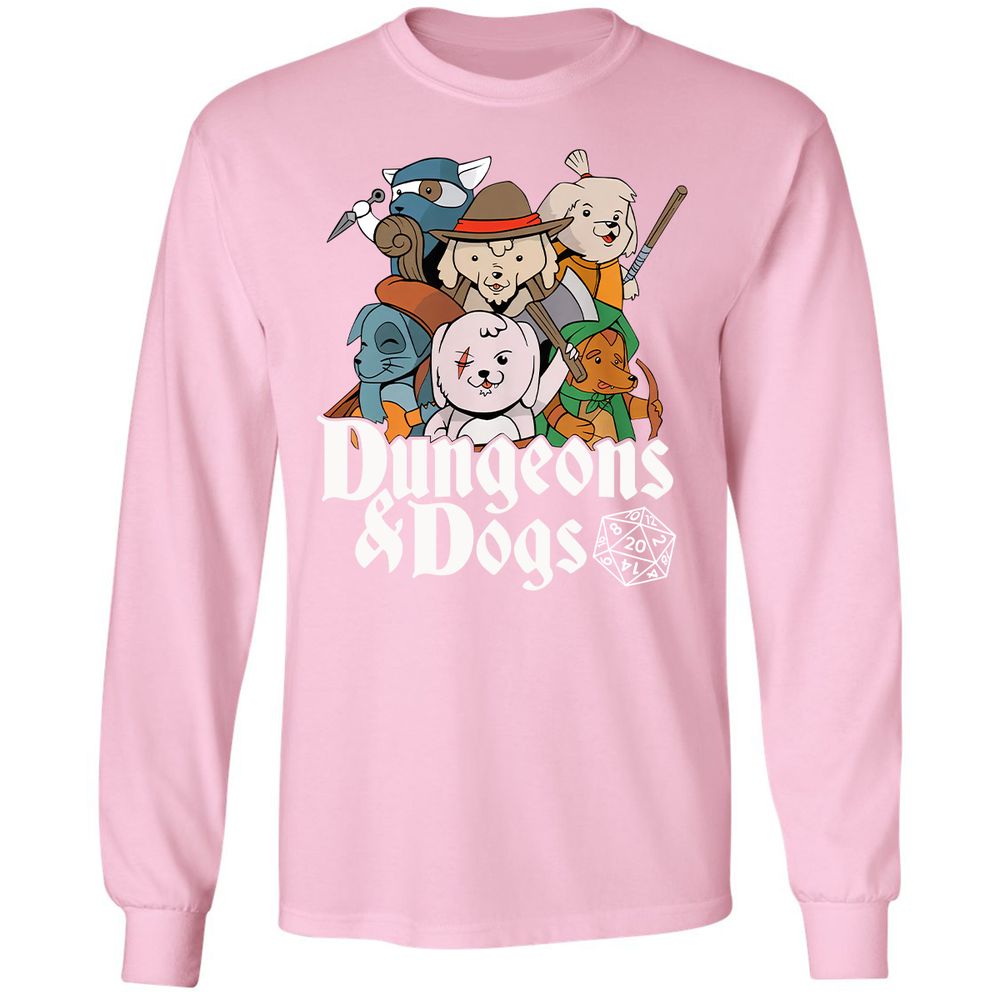 Dungeons & Dogs Long Sleeve T-Shirt - Light Pink - 3