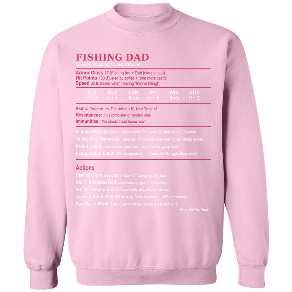 FISHING DAD Classic Unisex Sweatshirt - Light Pink - 3