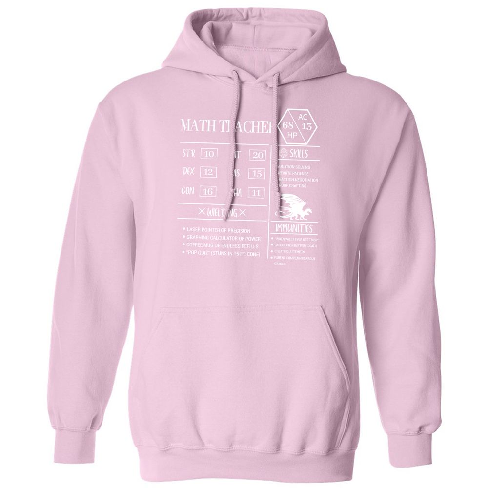Math Teacher New Classic Unisex Hoodie - Light Pink - 3