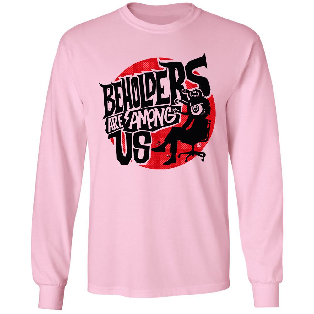 Beholders Are Among Us Long Sleeve T-Shirt - Light Pink - 3