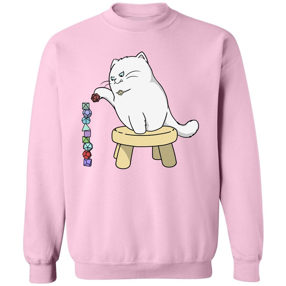 Cat Stacking Dice Classic Unisex Sweatshirt - Light Pink - 3