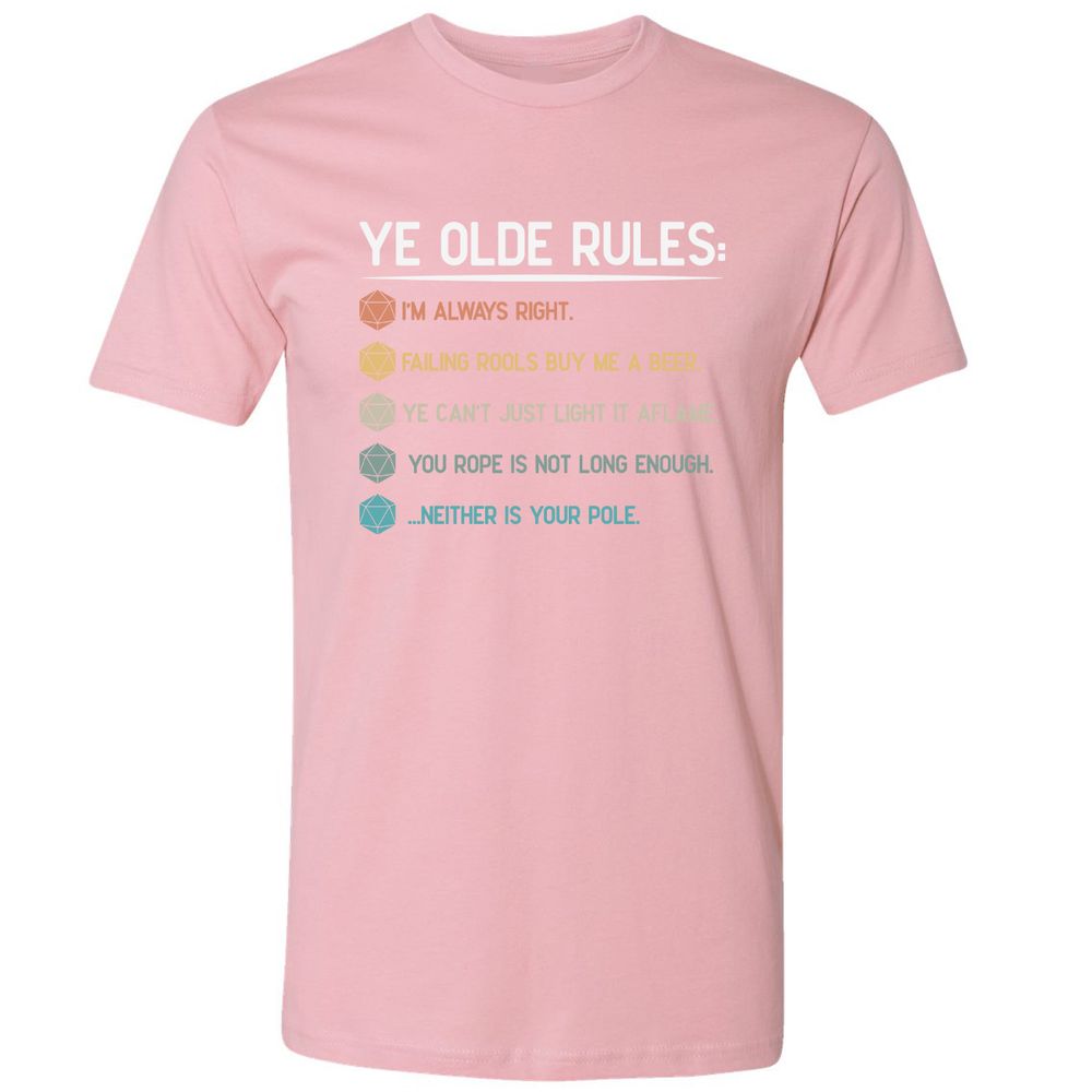 Dungeon Master Rules – Ye Olde RPG Premium Unisex T-Shirt - Light Pink - 3