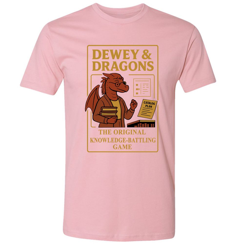 Dewey & Dragons Premium Unisex T-Shirt - Light Pink - 3