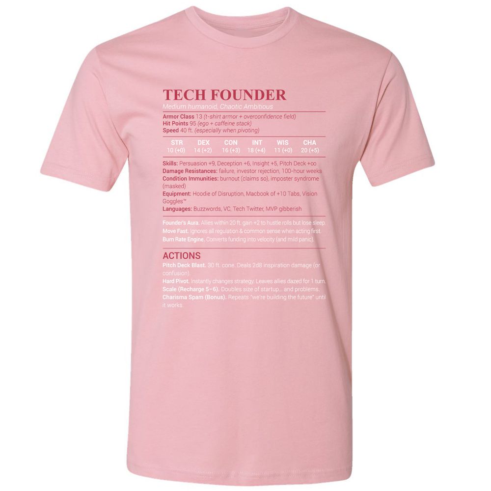 Tech Founder Premium Unisex T-Shirt - Light Pink - 3