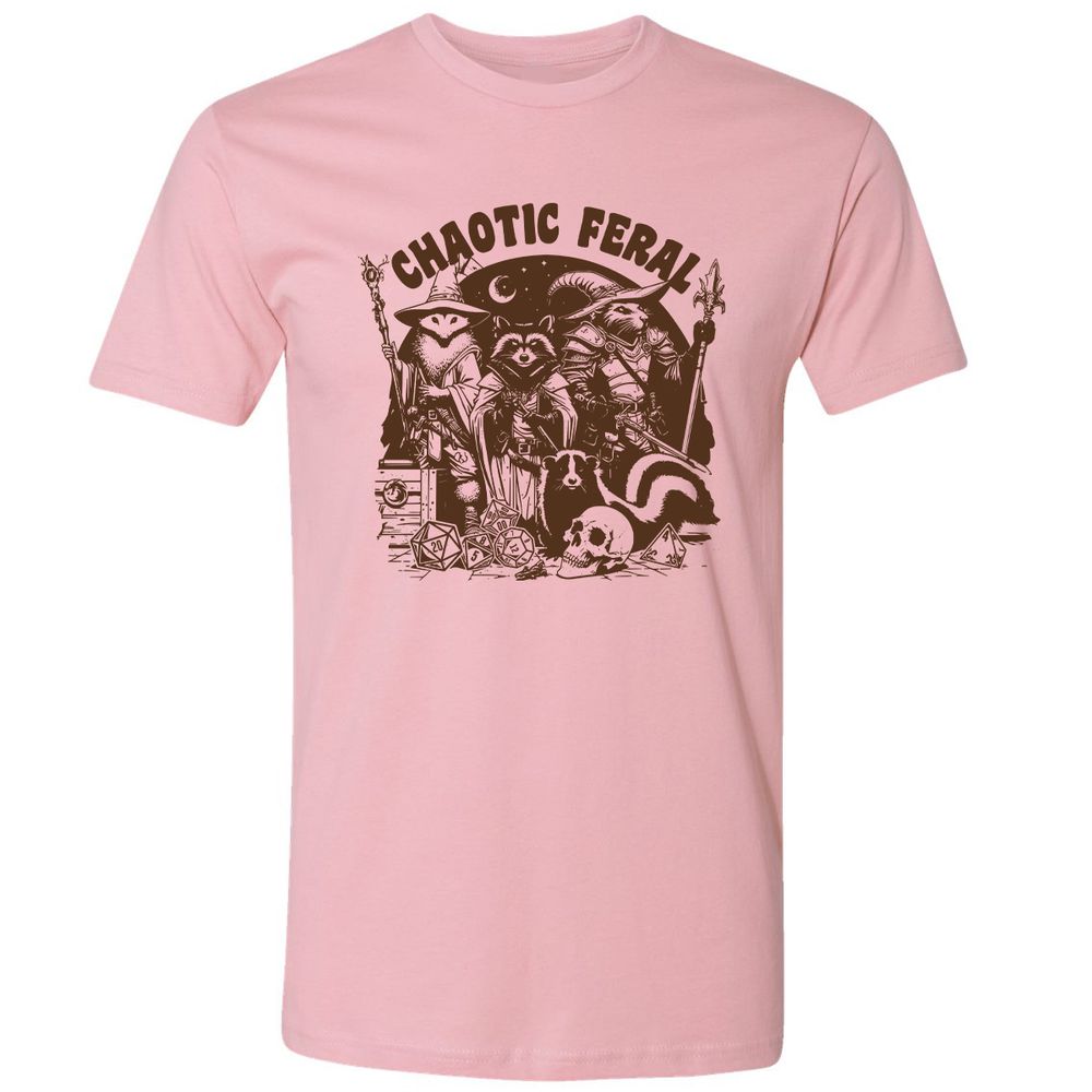 Raccoon Chaotic Feral Premium Unisex T-Shirt - Light Pink - 3