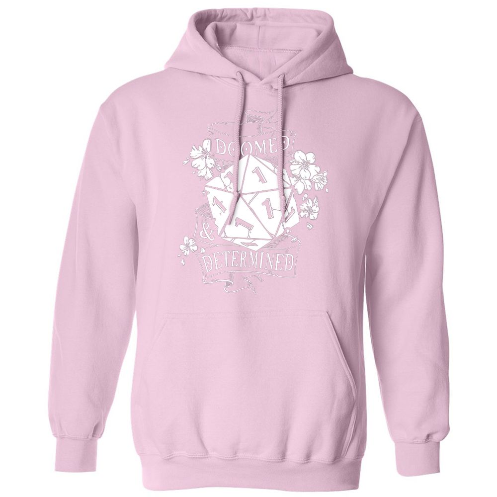 Doomed Determined Classic Unisex Hoodie - Light Pink - 3