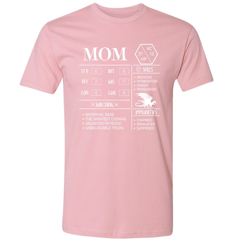 Mom Stats 2 Premium Unisex T-Shirt - Light Pink - 3