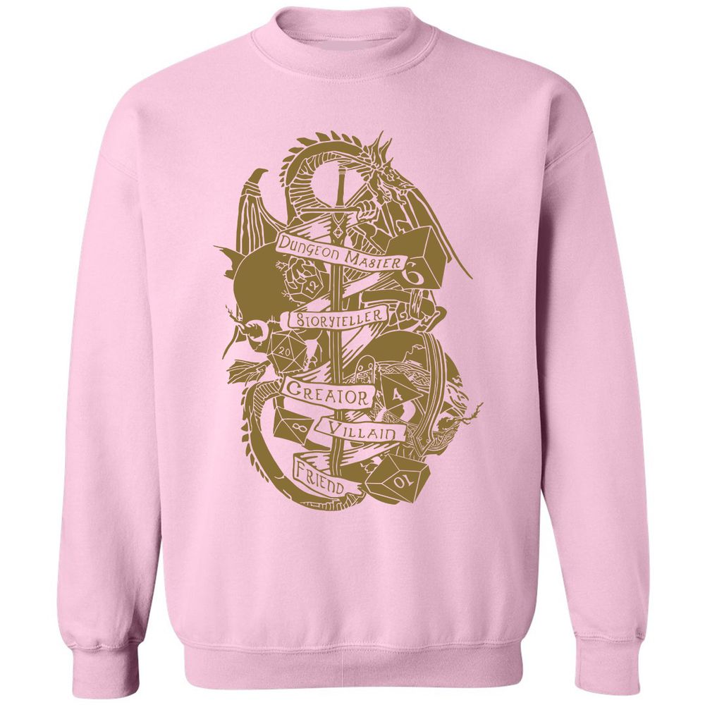 Dungeon Master Dragon Classic Unisex Sweatshirt - Light Pink - 3