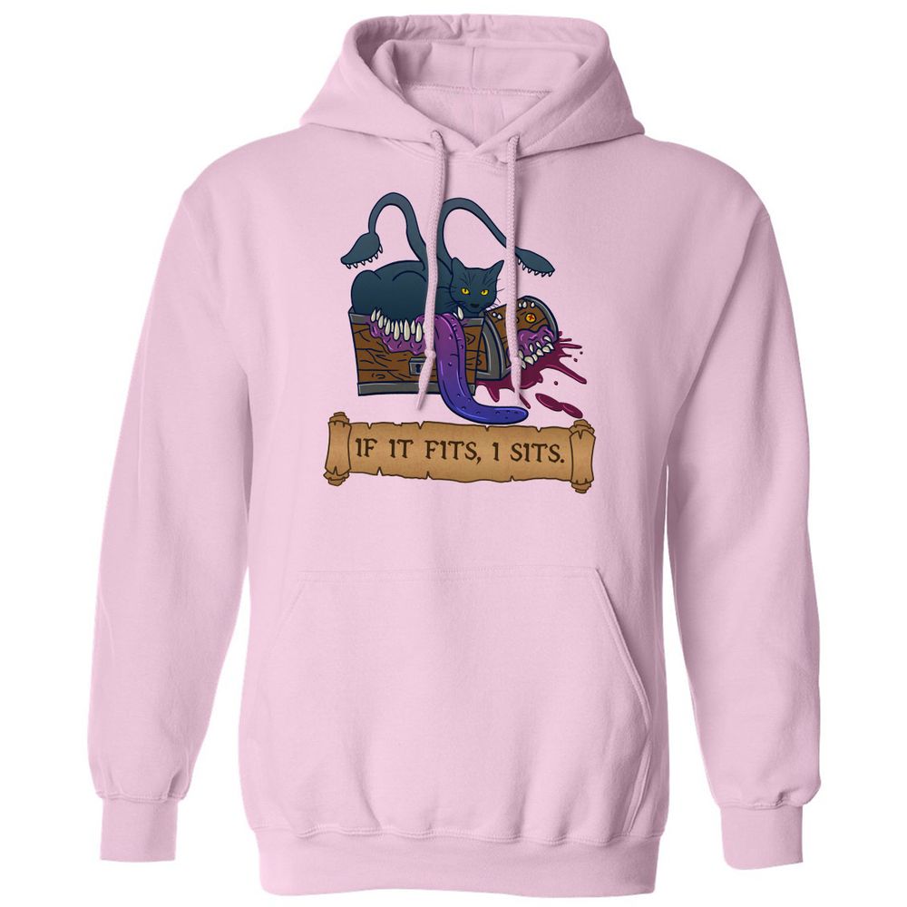 If It Fits I Sits Classic Unisex Hoodie - Light Pink - 3