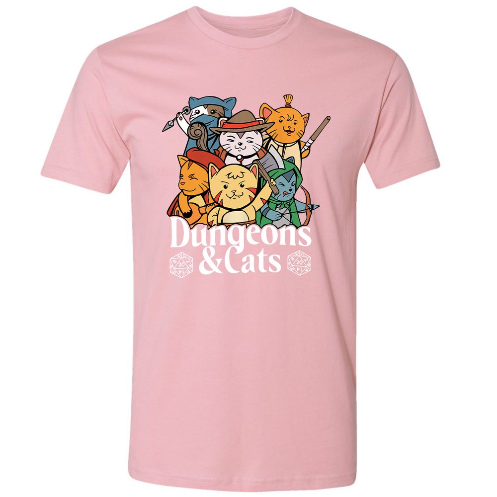 Dungeons & Cats Premium Unisex T-Shirt - Light Pink - 3