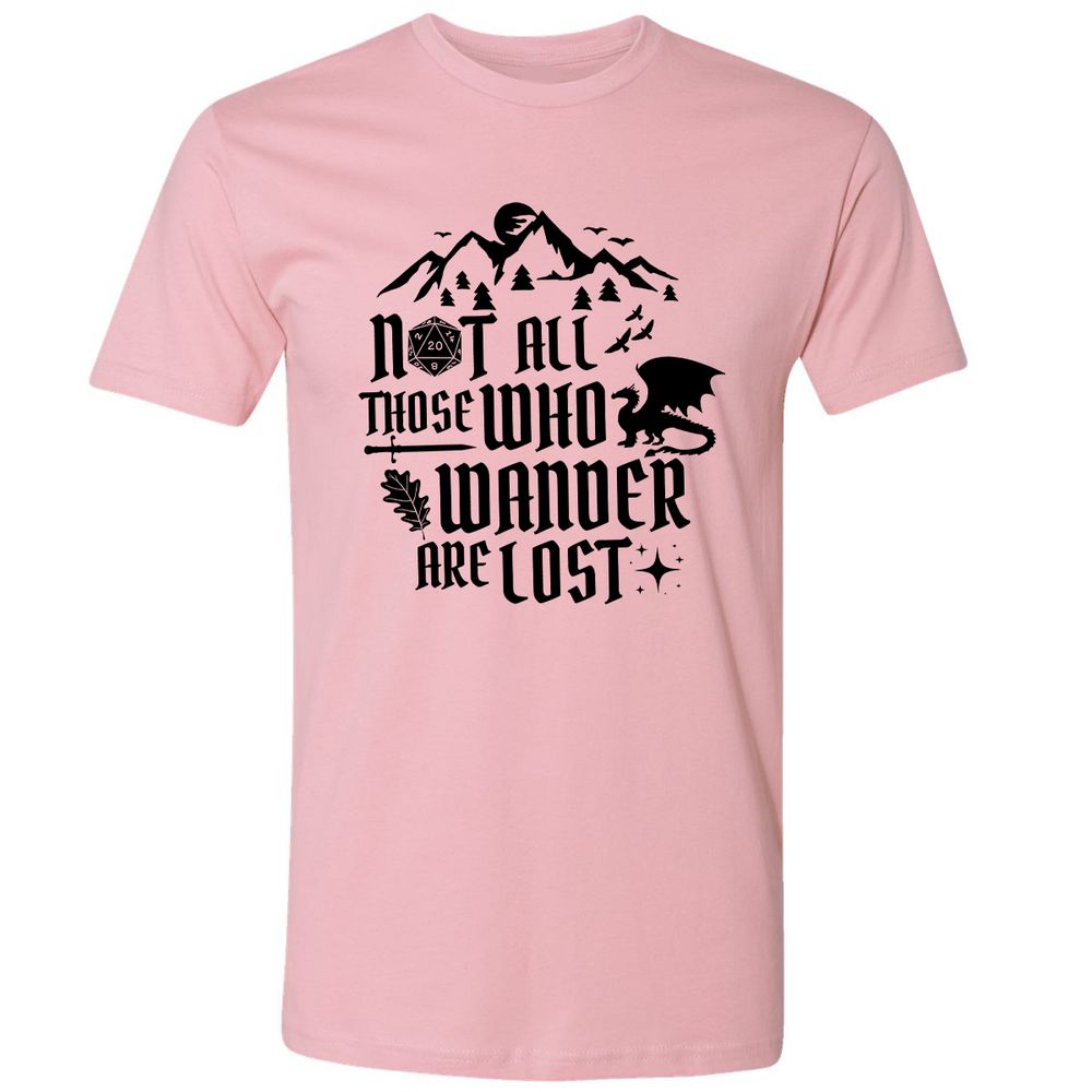 Not All Those Who Wander Are Lost Premium Unisex T-Shirt - Light Pink - 3