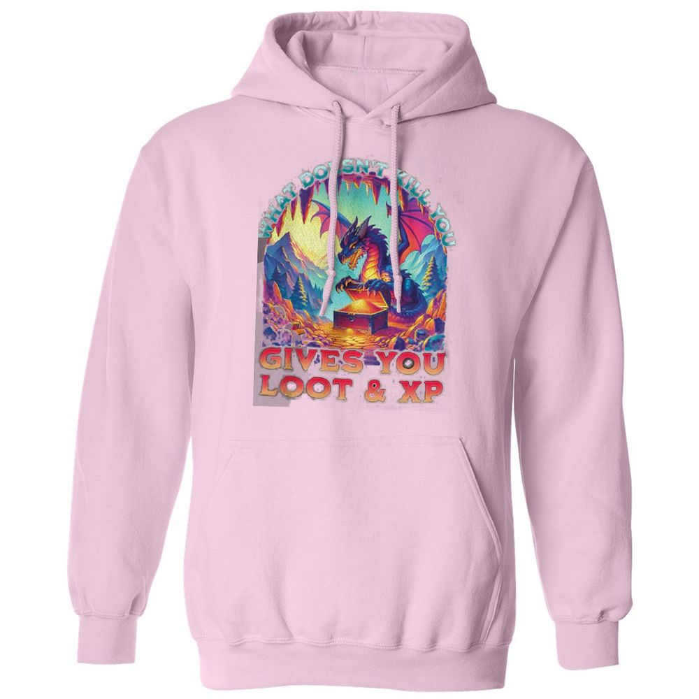 What Doesn't Kill You Give You Loot & XP Classic Unisex Hoodie - Light Pink - 3
