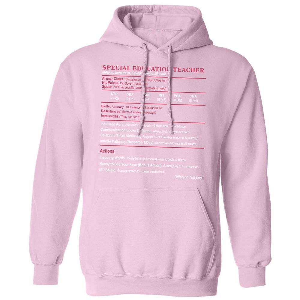 Special Education Teacher Classic Unisex Hoodie - Light Pink - 3