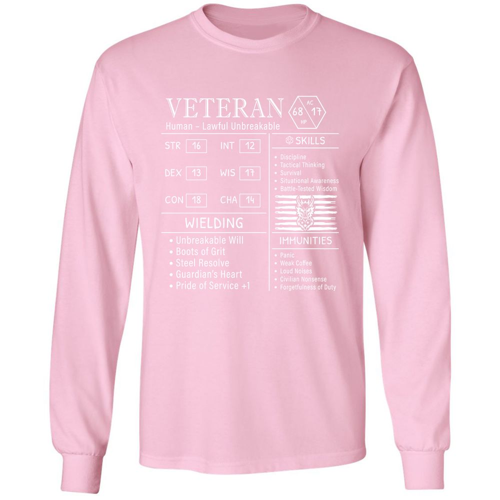 2710 veteran stats new Long Sleeve T-Shirt - Light Pink - 3