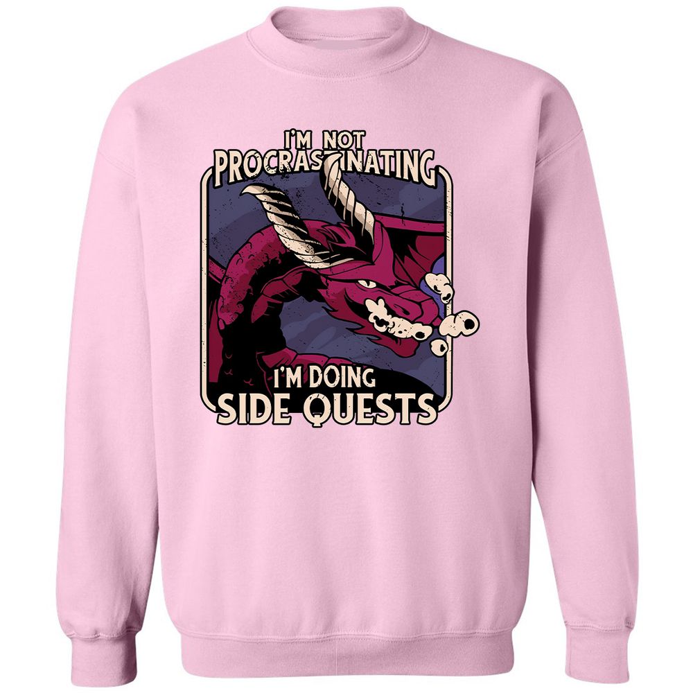 Doing Side Quests Classic Unisex Sweatshirt - Light Pink - 3