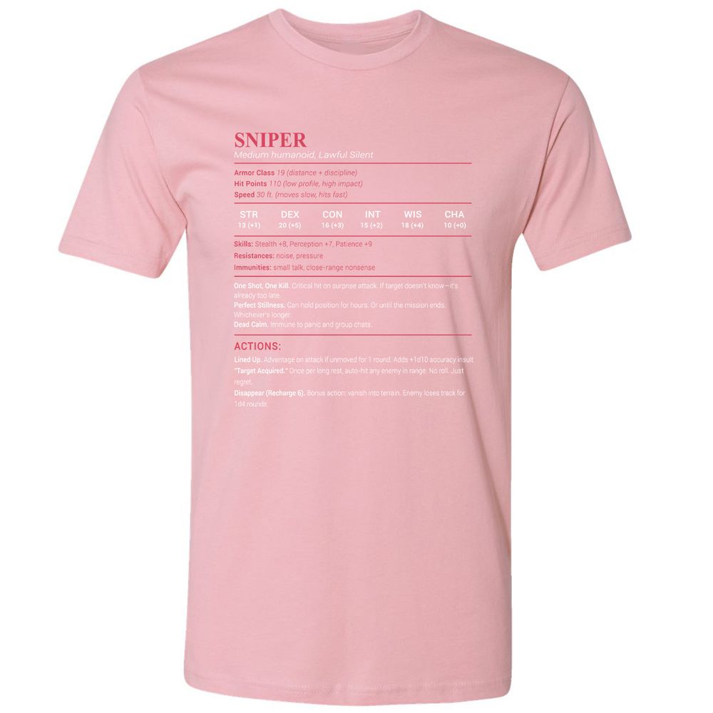 Sniper Stats Premium Unisex T-Shirt - Light Pink - 3