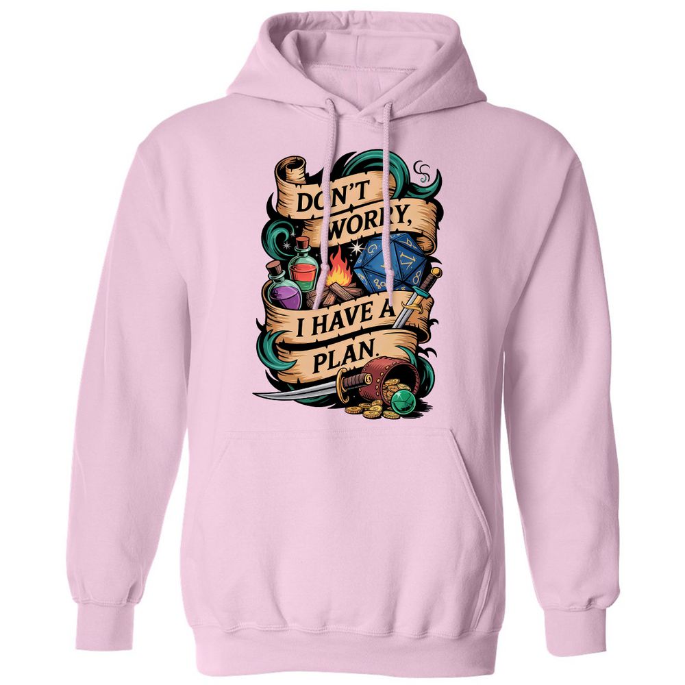 Don't Worry I Have A Plan Classic Unisex Hoodie - Light Pink - 3