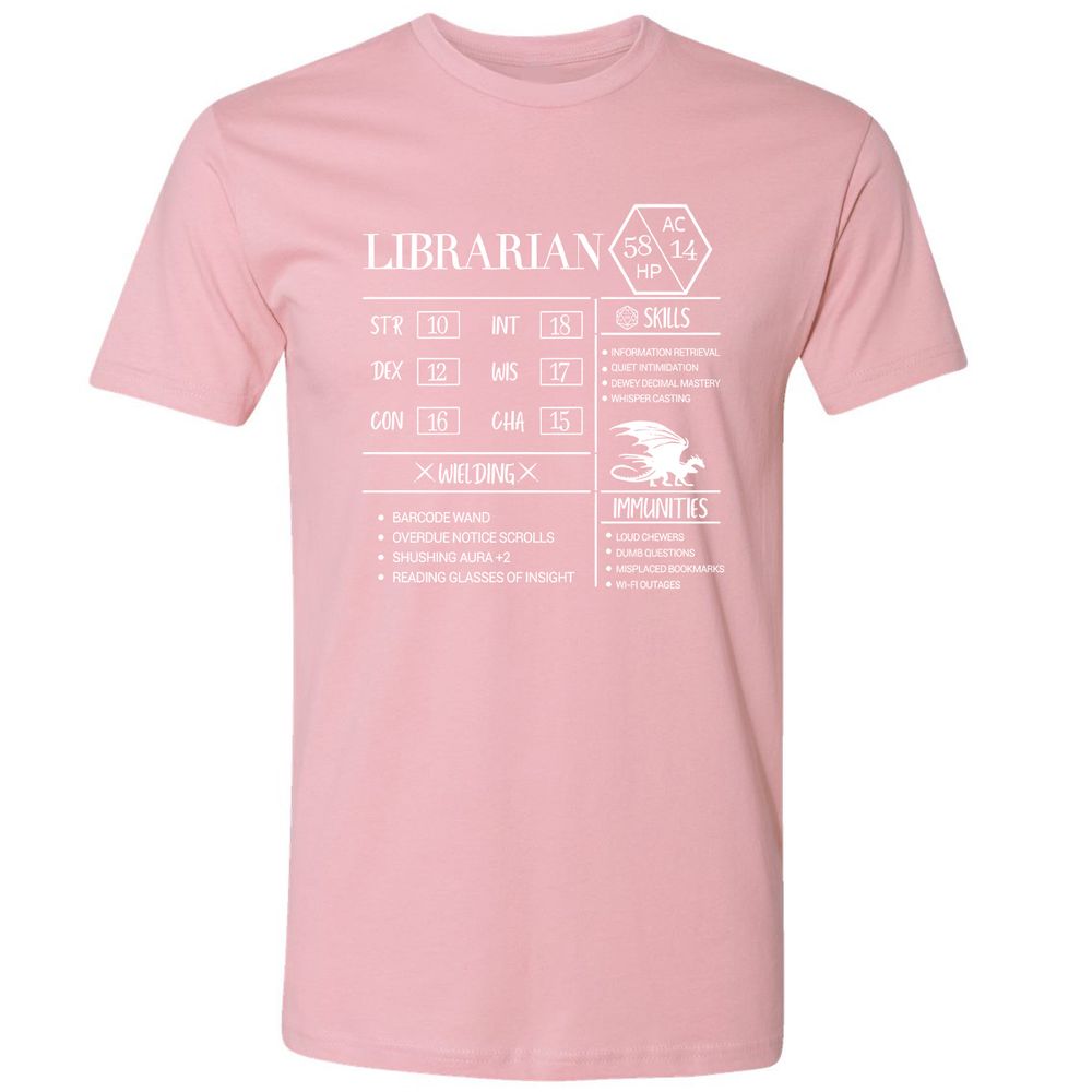 Librarian New Premium Unisex T-Shirt - Light Pink - 3