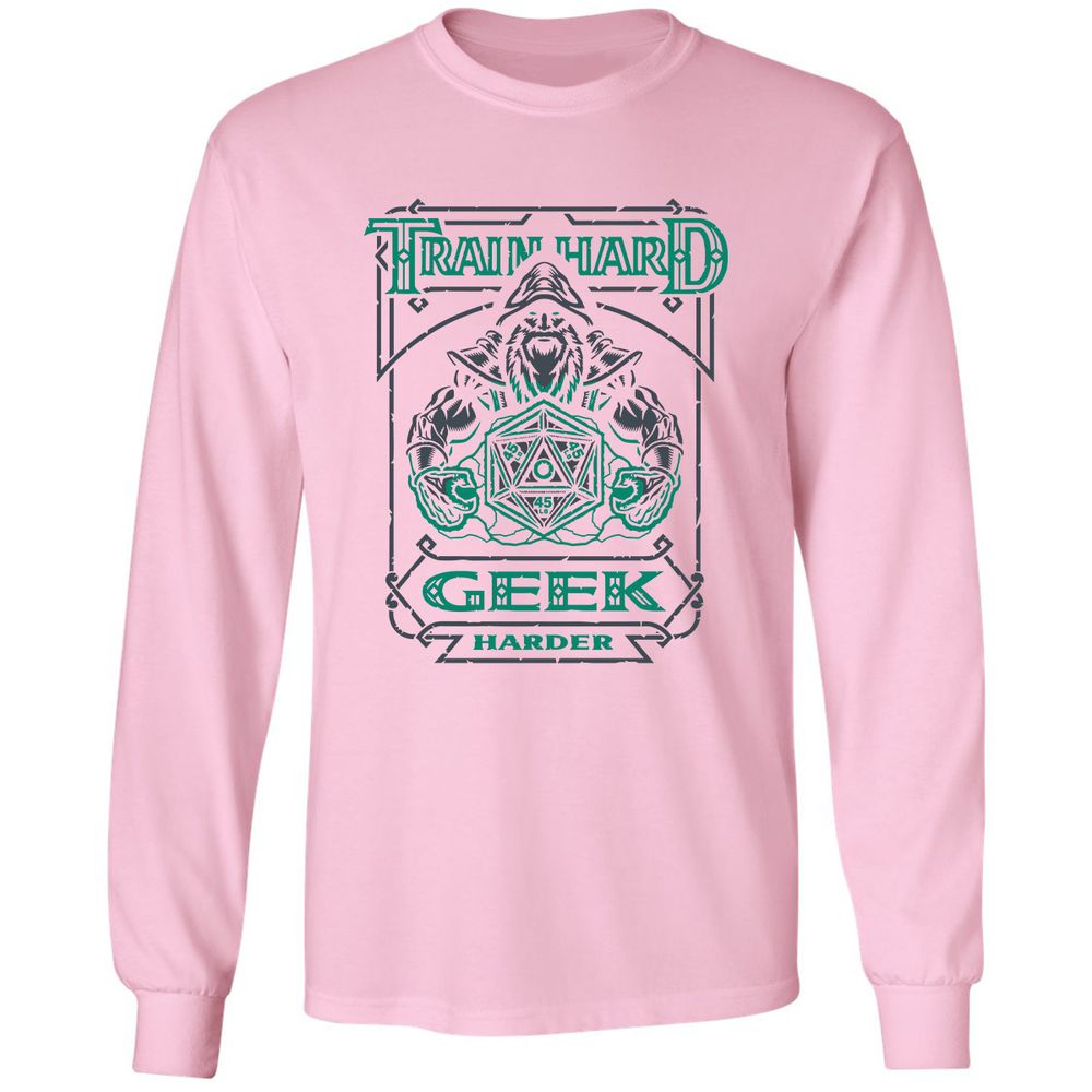 Train Hard, Geek Harder - Light Pink - 3