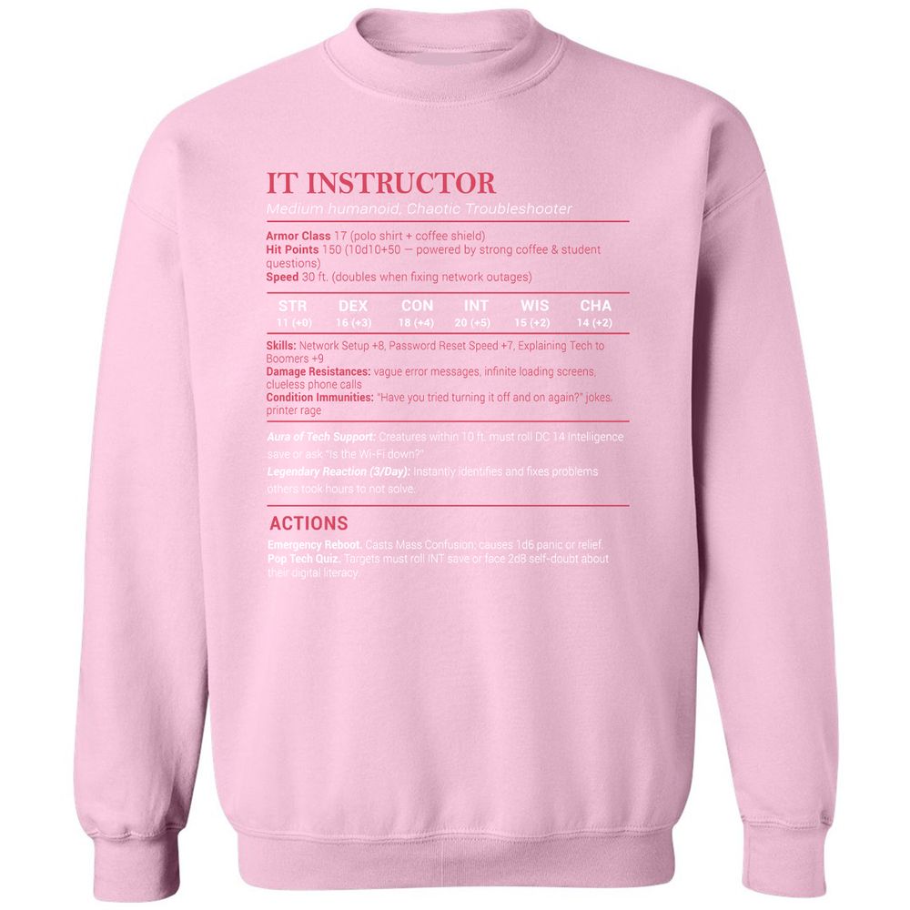 IT Instructor Classic Unisex Sweatshirt - Light Pink - 3