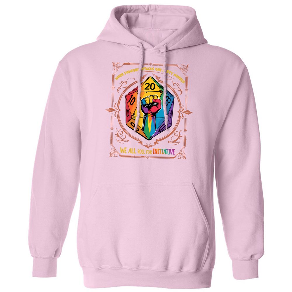 Roll For Initiative Classic Unisex Hoodie - Light Pink - 3