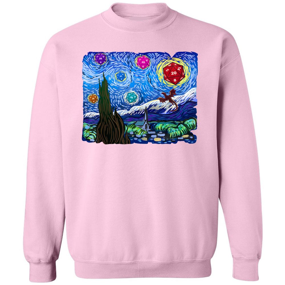 Dragon Starry Night Classic Unisex Sweatshirt - Light Pink - 3