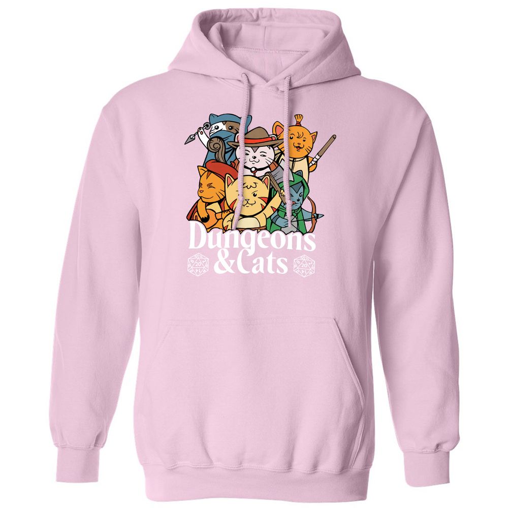 Dungeons & Cats Classic Unisex Hoodie - Light Pink - 3