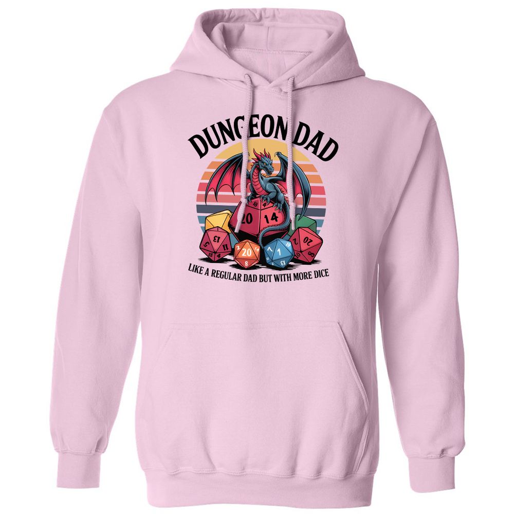 Dungeon Dad With More Dice Classic Unisex Hoodie - Light Pink - 3