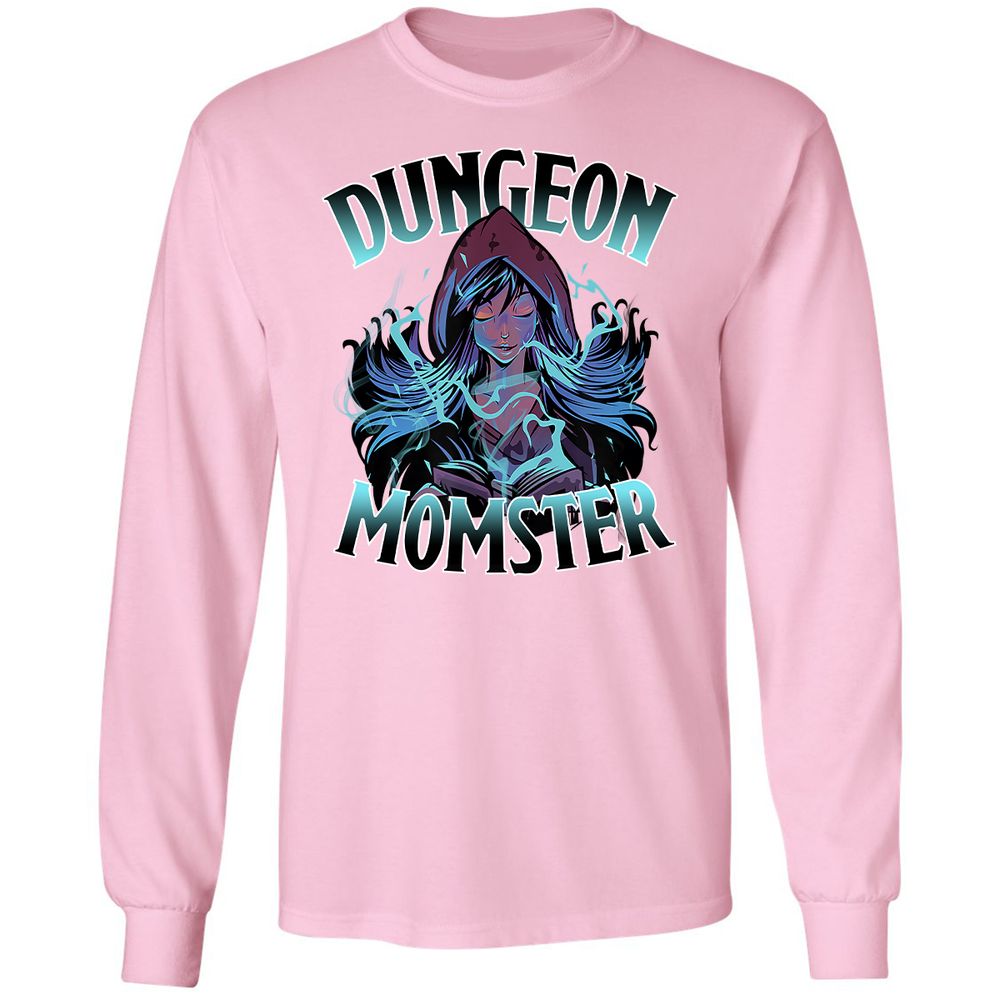 Dungeon Momster Long Sleeve T-Shirt - Light Pink - 3