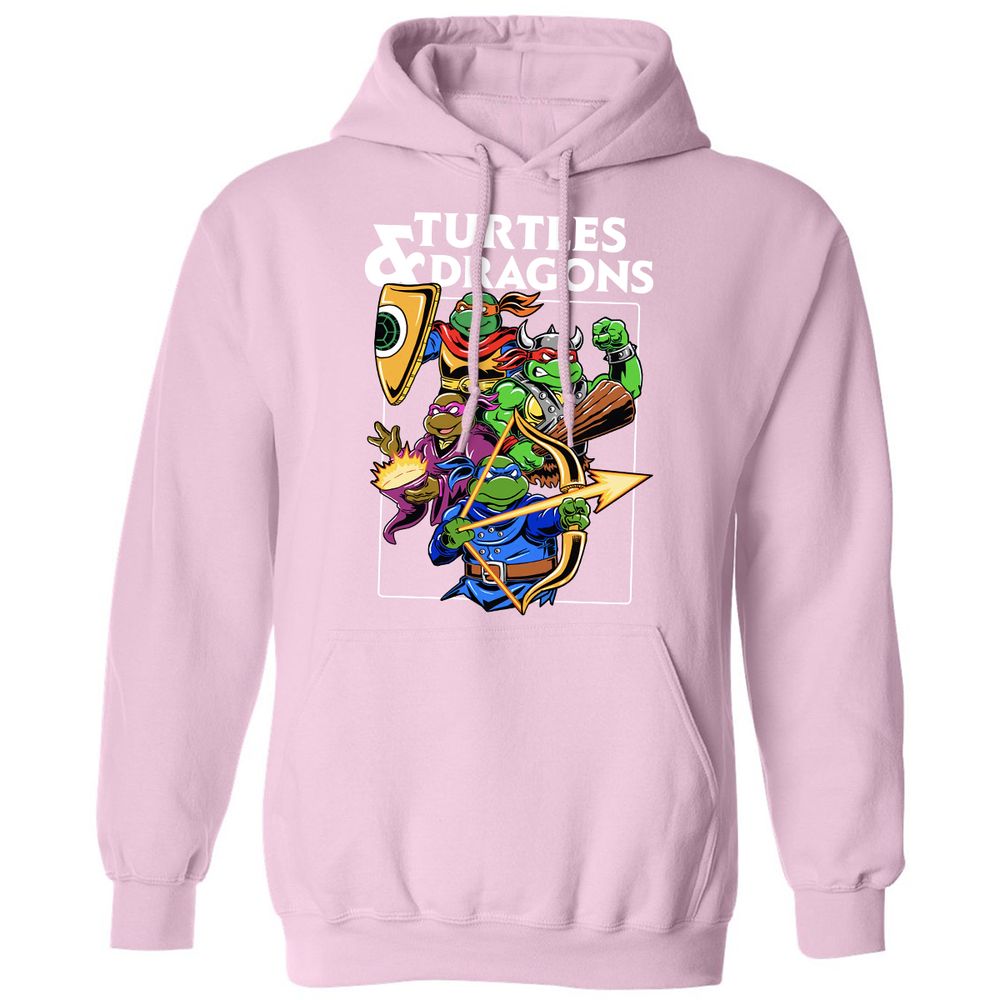 Turtles & Dragons Classic Unisex Hoodie - Light Pink - 3