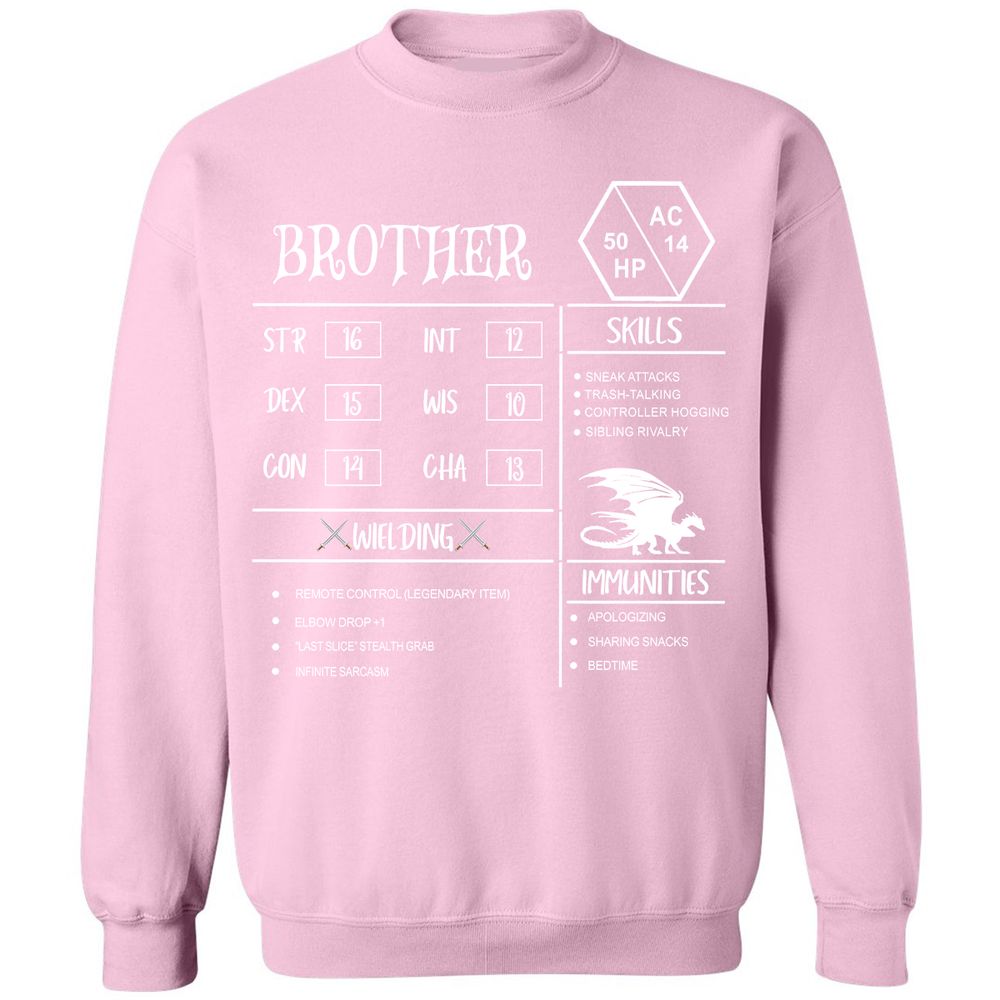 Brother Stats Classic Unisex Sweatshirt - Light Pink - 3