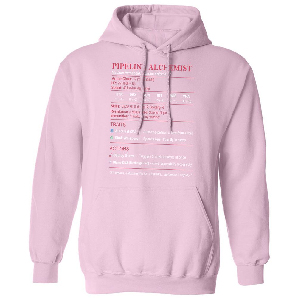 DEVOPS Stats (Pipeline Alchemist) Classic Unisex Hoodie - Light Pink - 3