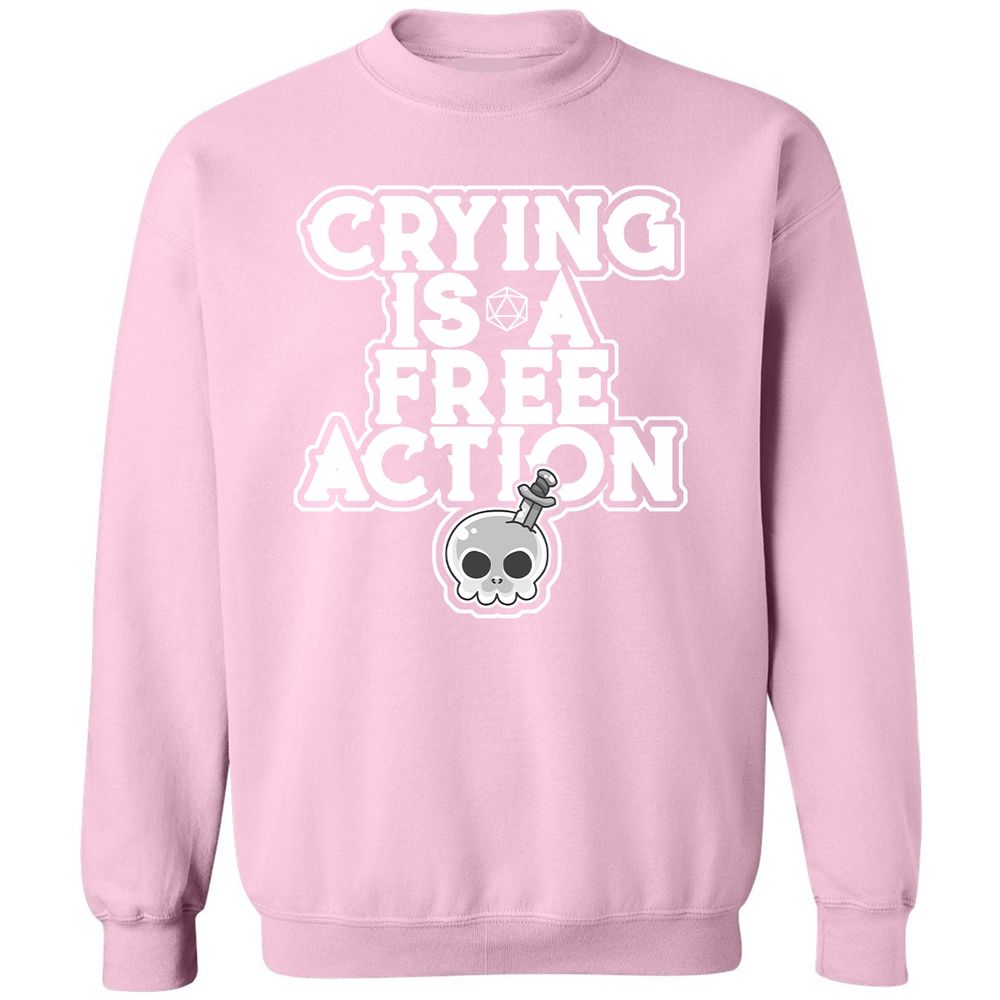 Crying Is A Free Action Classic Unisex Sweatshirt - Light Pink - 3