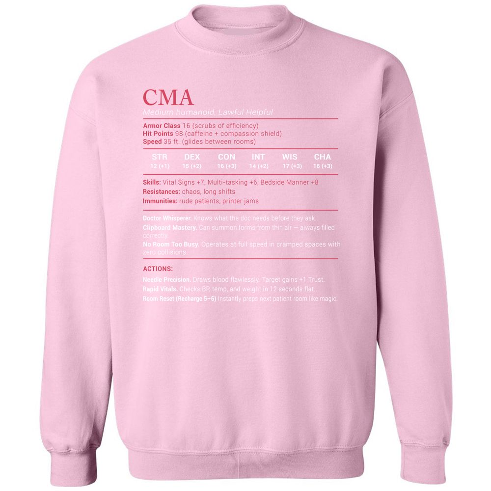 CMA Stats Classic Unisex Sweatshirt - Light Pink - 3