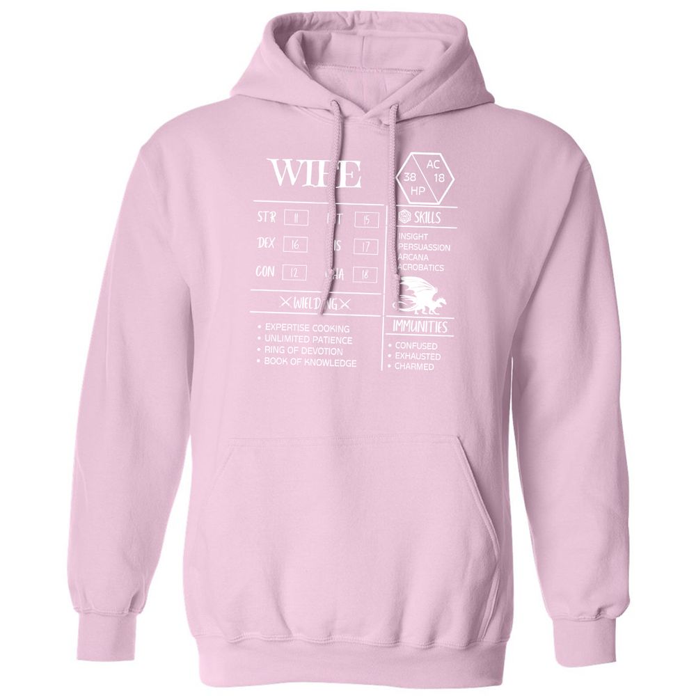 Wife Stats 2 Classic Unisex Hoodie - Light Pink - 3