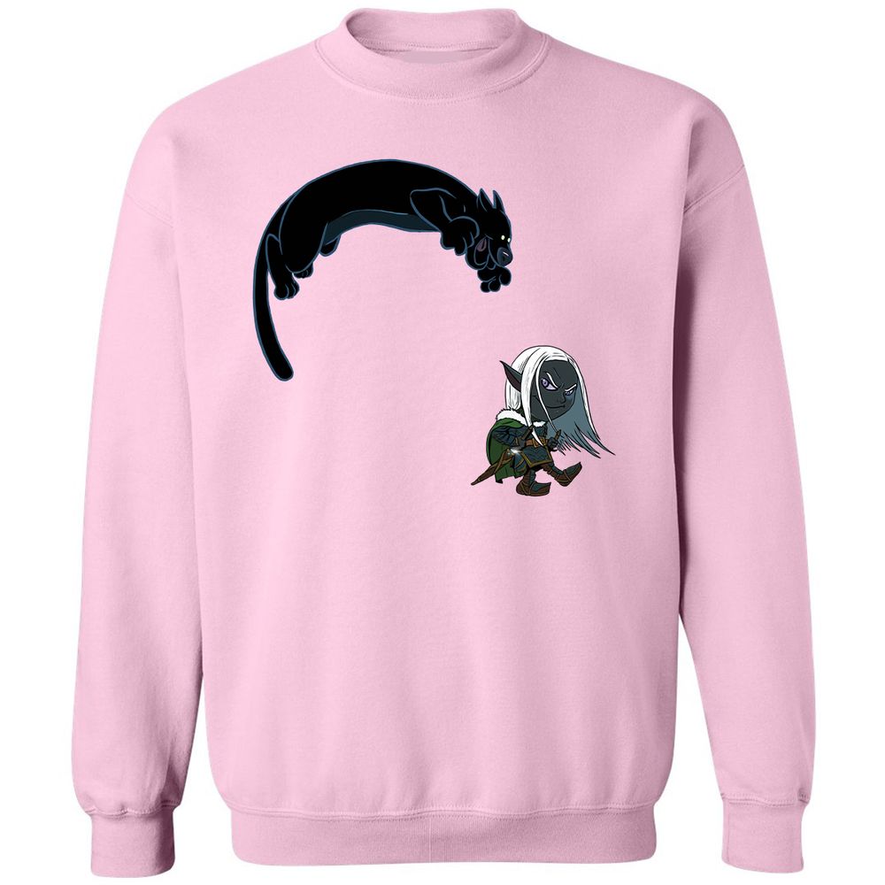 Drizzt And Guenhwyvar Classic Unisex Sweatshirt - Light Pink - 3