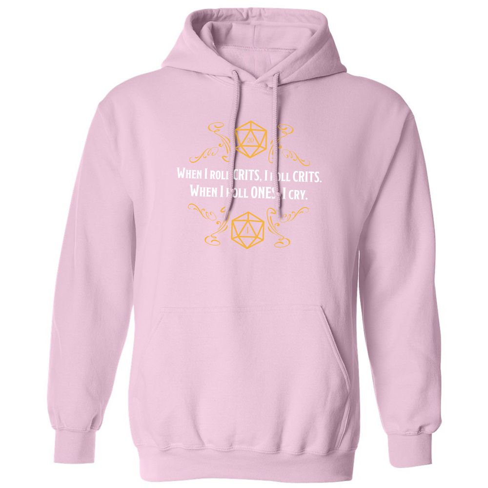 When I Roll Crits Classic Unisex Hoodie - Light Pink - 3