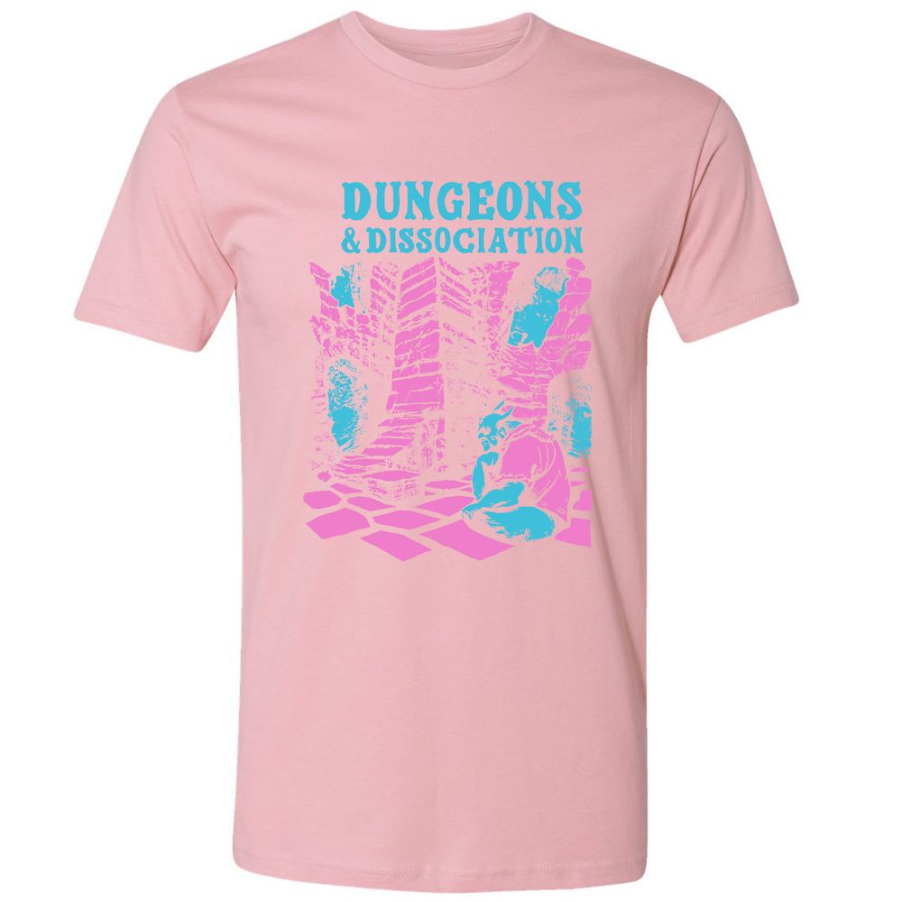 Dungeons And Dissociation Premium Unisex T-Shirt - Light Pink - 3