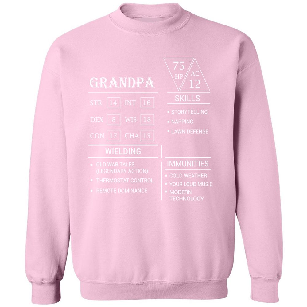 Grandpa Stats Classic Unisex Sweatshirt - Light Pink - 3