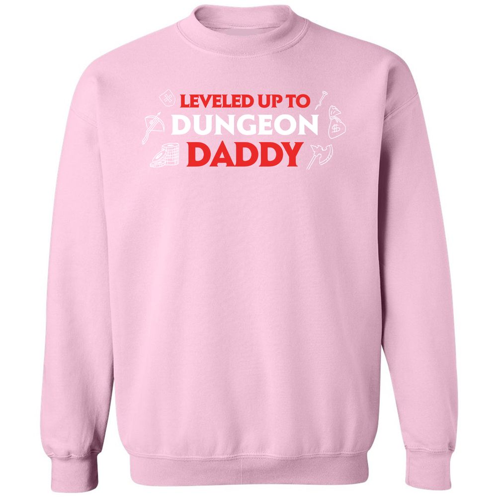 Leveled Up To Dungeon Daddy Classic Unisex Sweatshirt - Light Pink - 3
