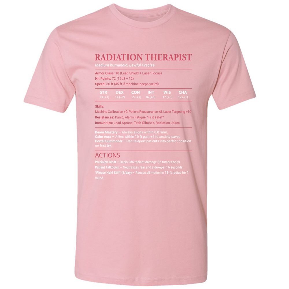 Radiation Therapist Premium Unisex T-Shirt - Light Pink - 3