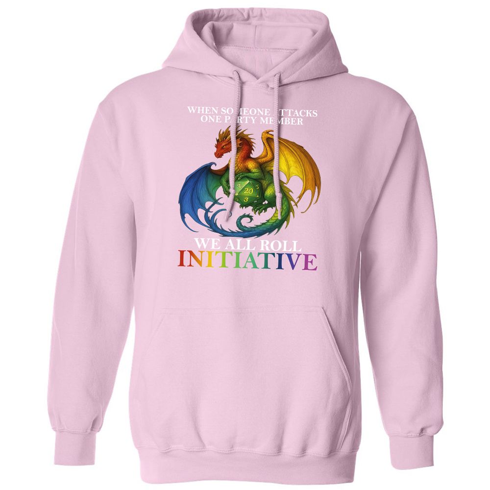Dragon Roll For Initiative Classic Unisex Hoodie - Light Pink - 3