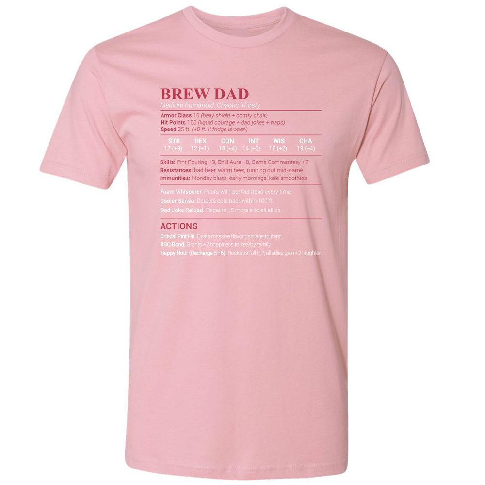 Brew Dad Premium Unisex T-Shirt - Light Pink - 3